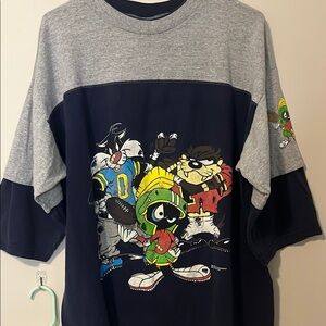 Adult Cartoon Graphic T-Shirt - Gray and Black